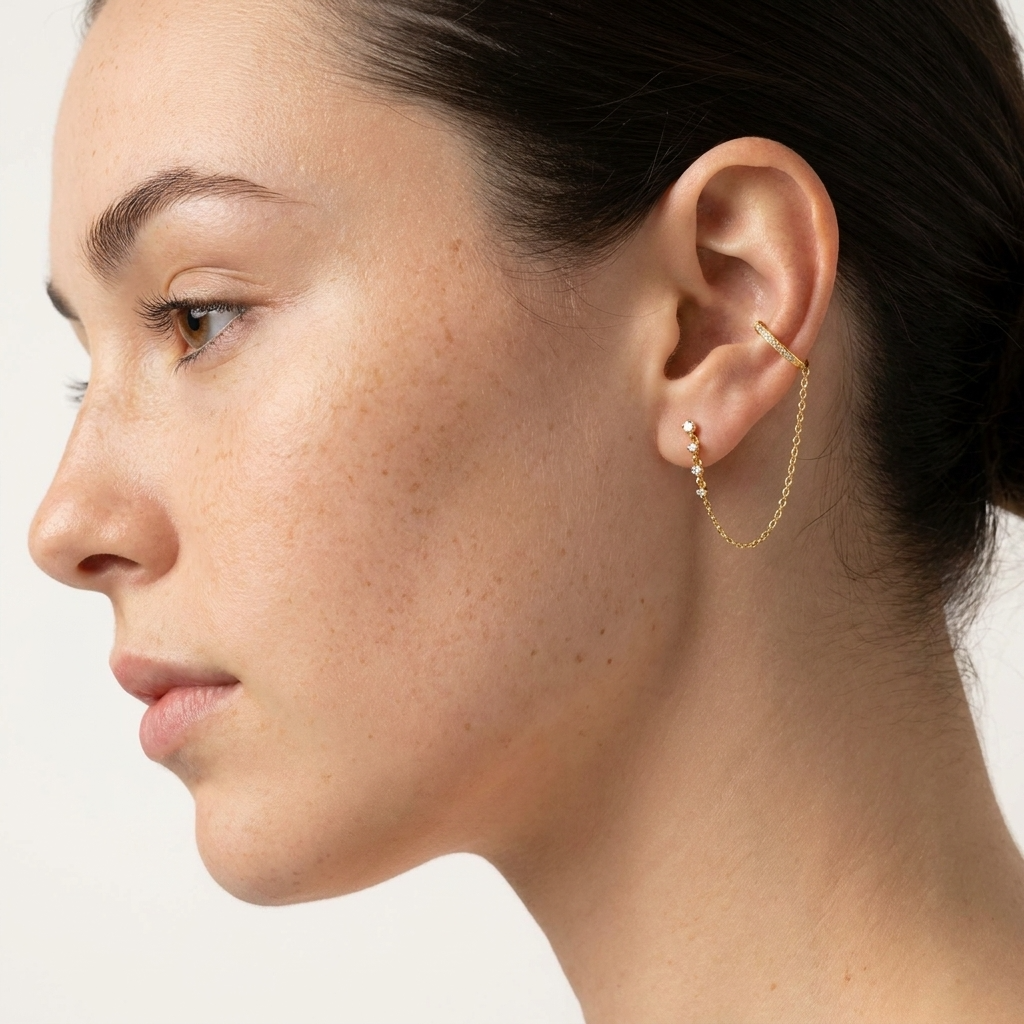 Ines Chain Cuff Hoops
