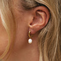 Ines Textured Pearl Hoops