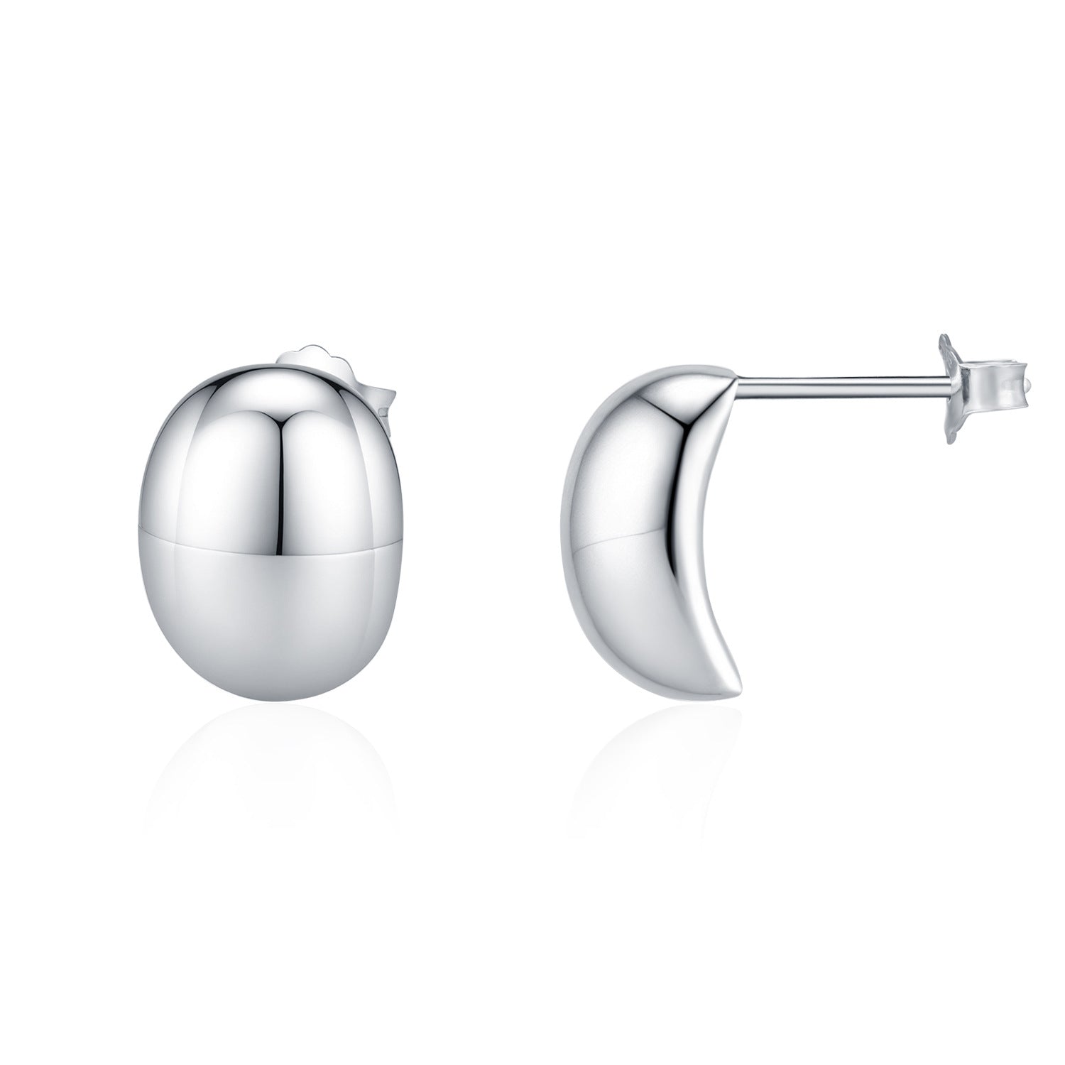 Luna Silver Stud Earrings