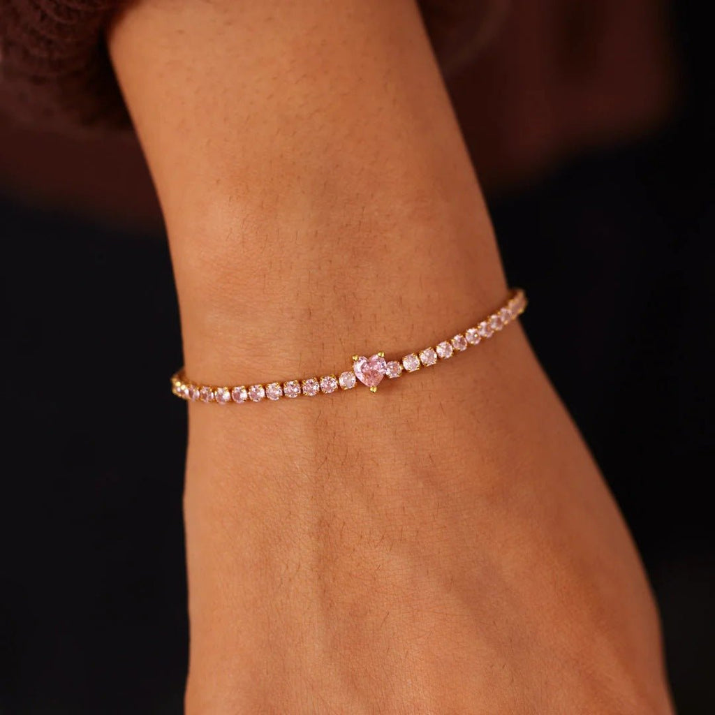 Mila Heart Tennis Bracelet
