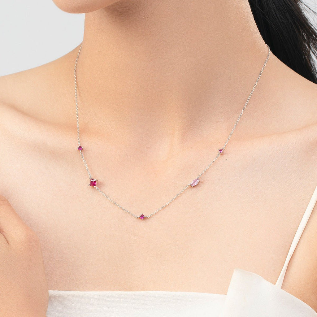 Mireille Rose Zircon Necklace