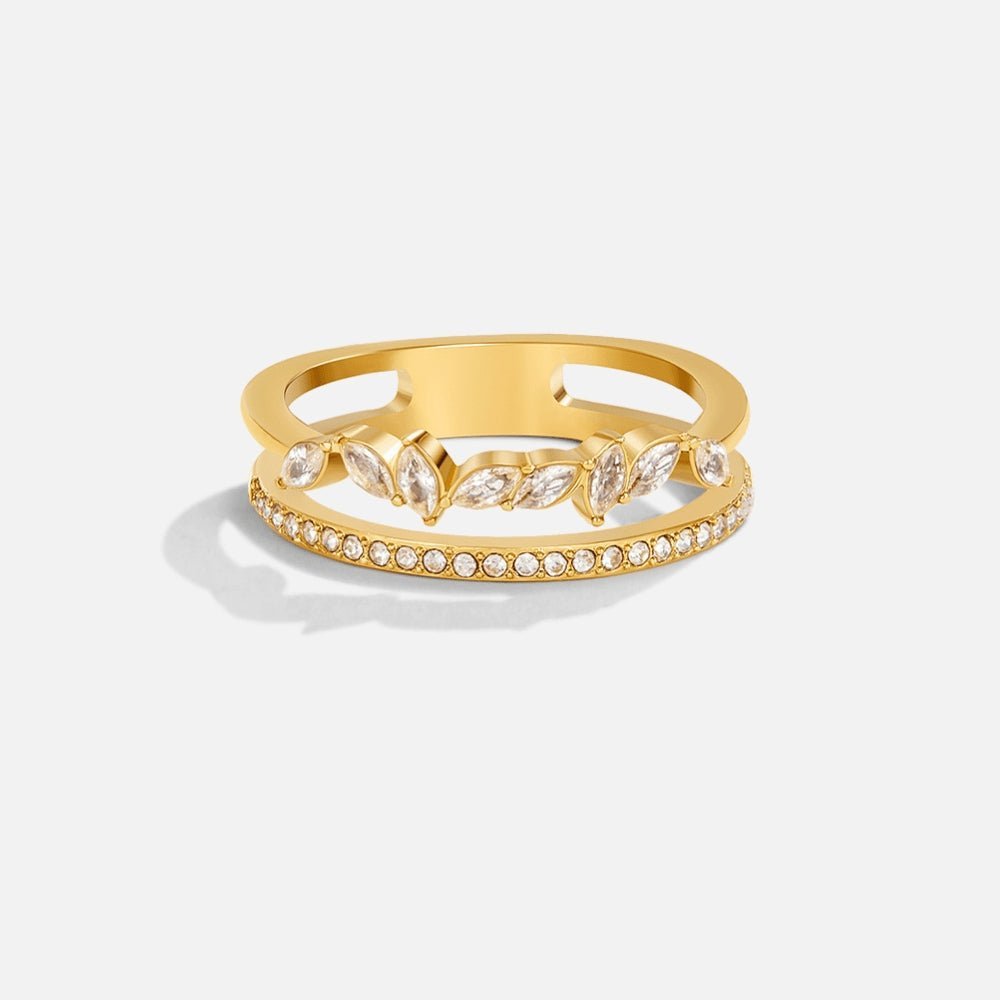 Noelle Gold Crystal Ring