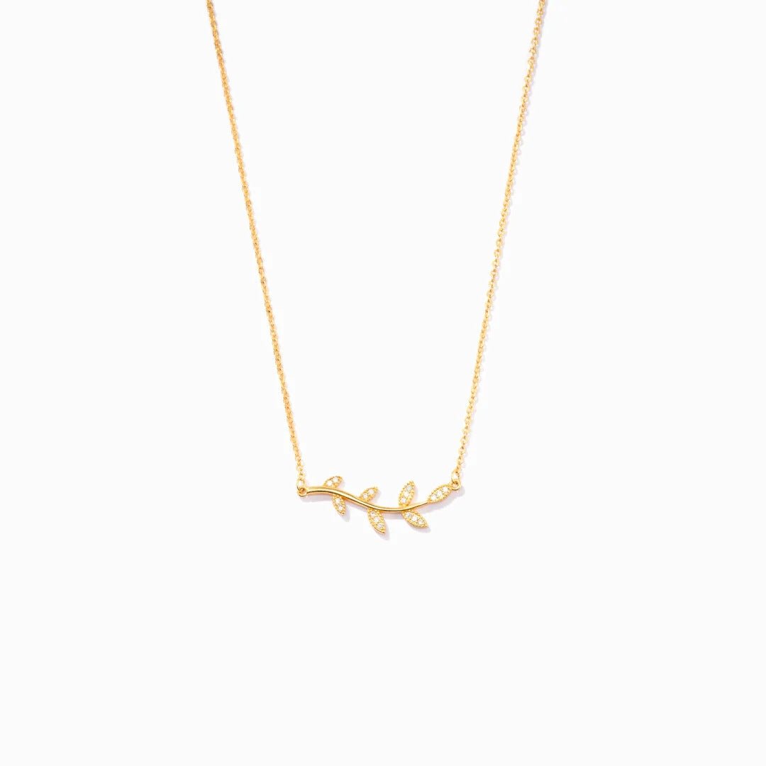 Noor Crystal Leaf Necklace