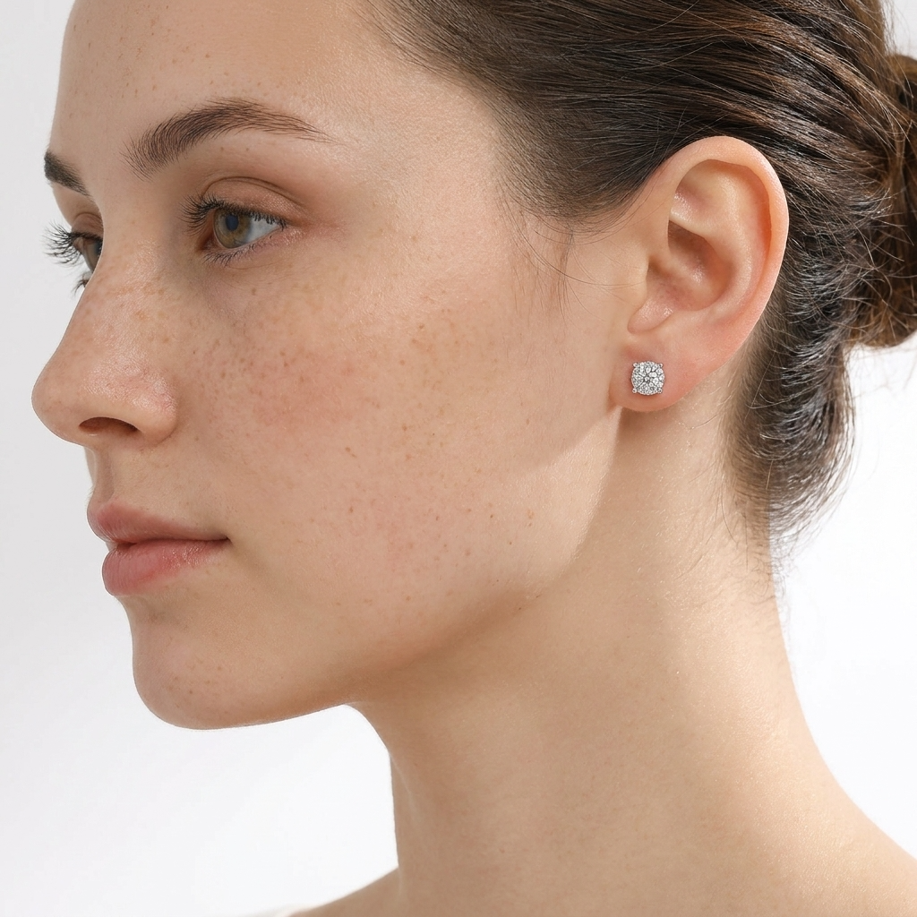 Noor Silver Stud Earrings