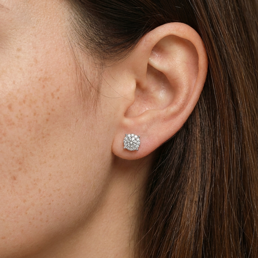 Noor Silver Stud Earrings