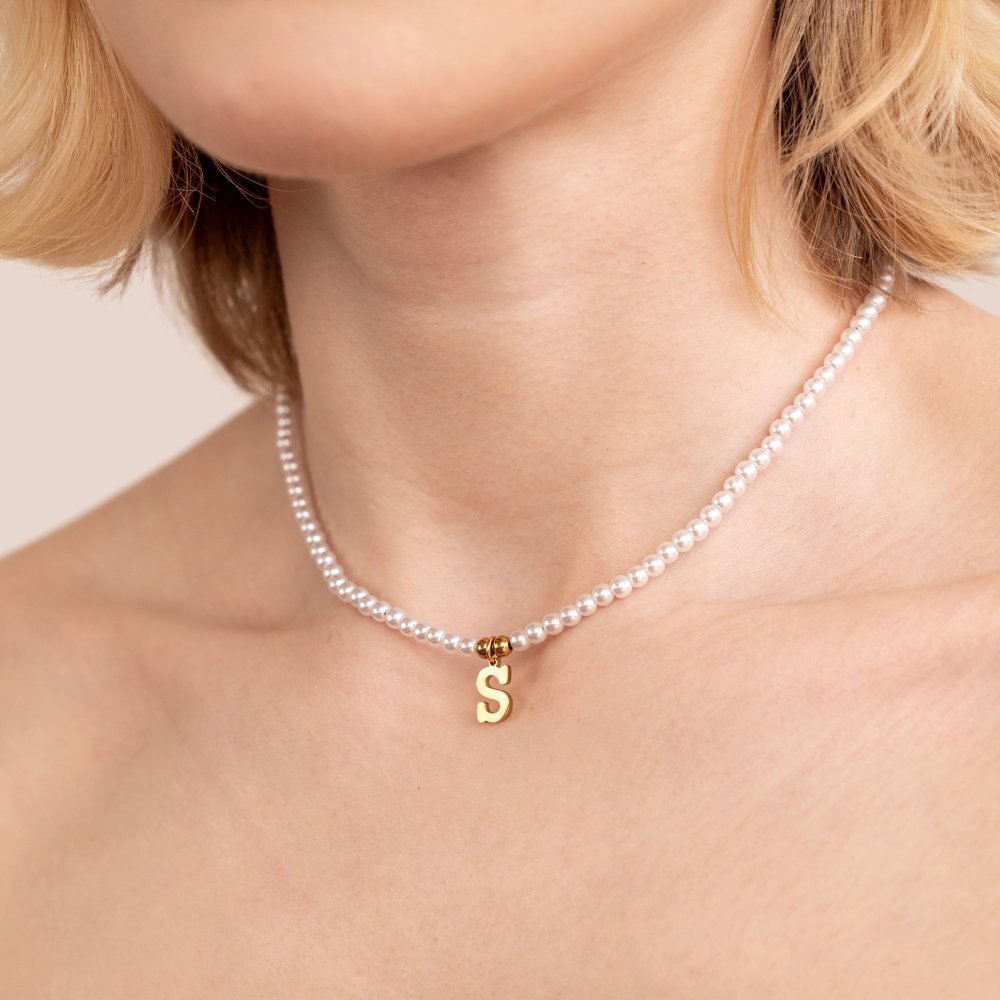 Nova Initial Pearl Necklace
