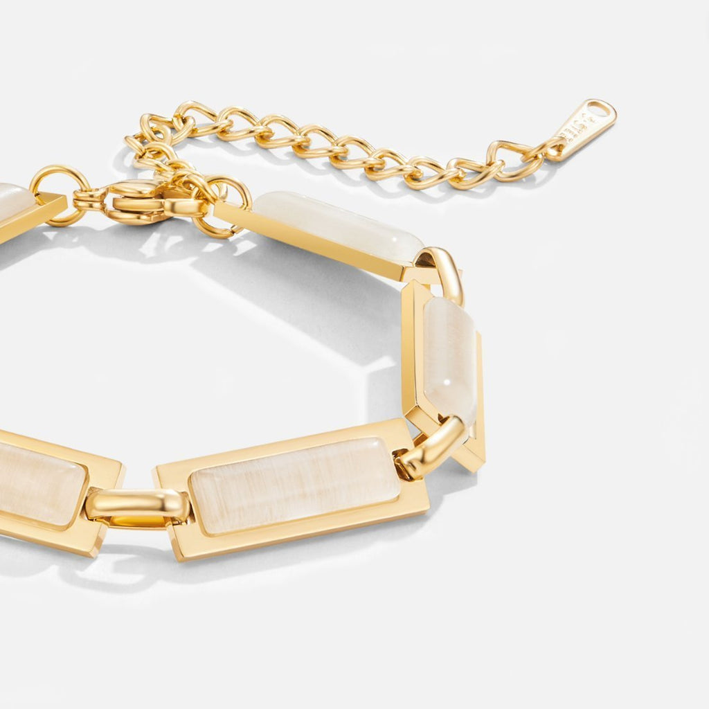 Opal Baguette Charm Bracelet