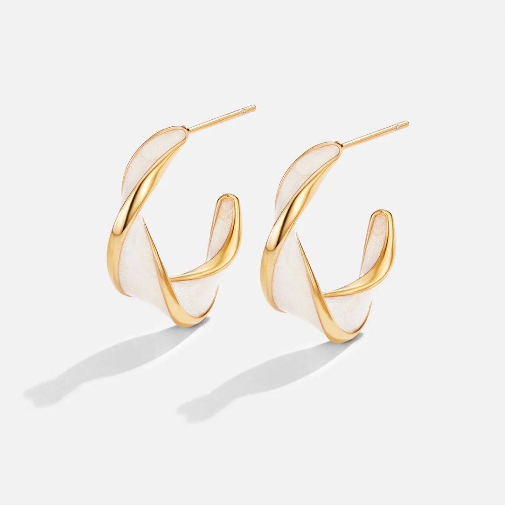 Pearl Twist Statement Hoops