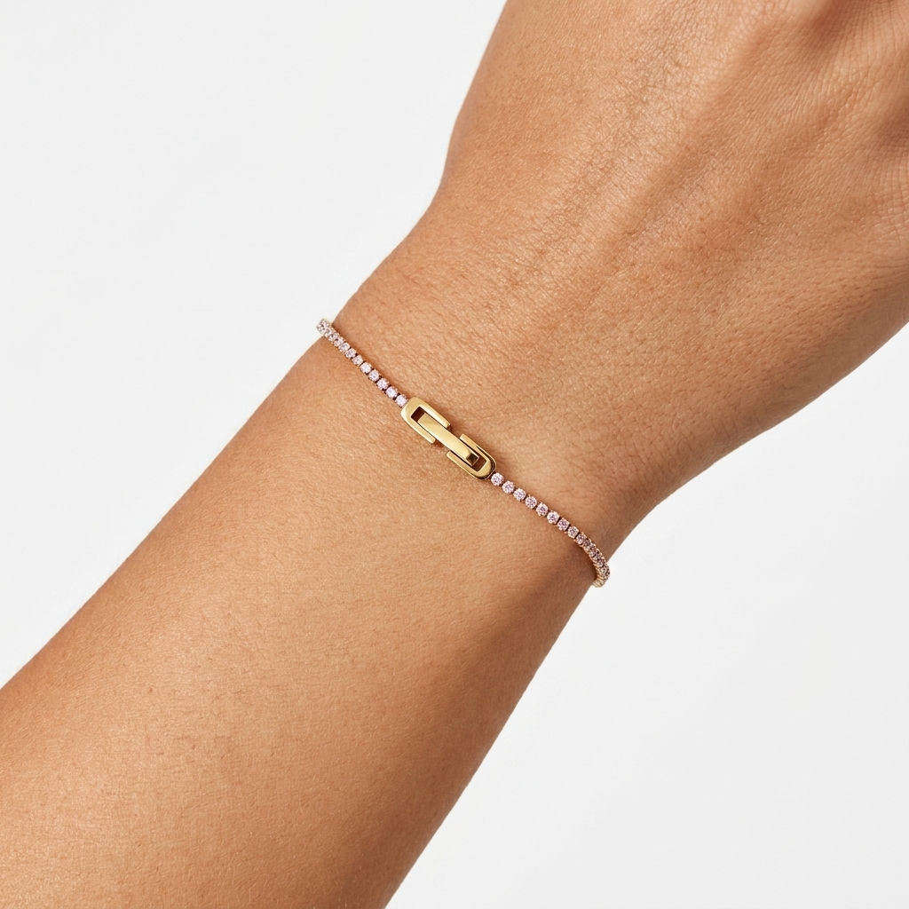 Rose Crystal Gold Bracelet