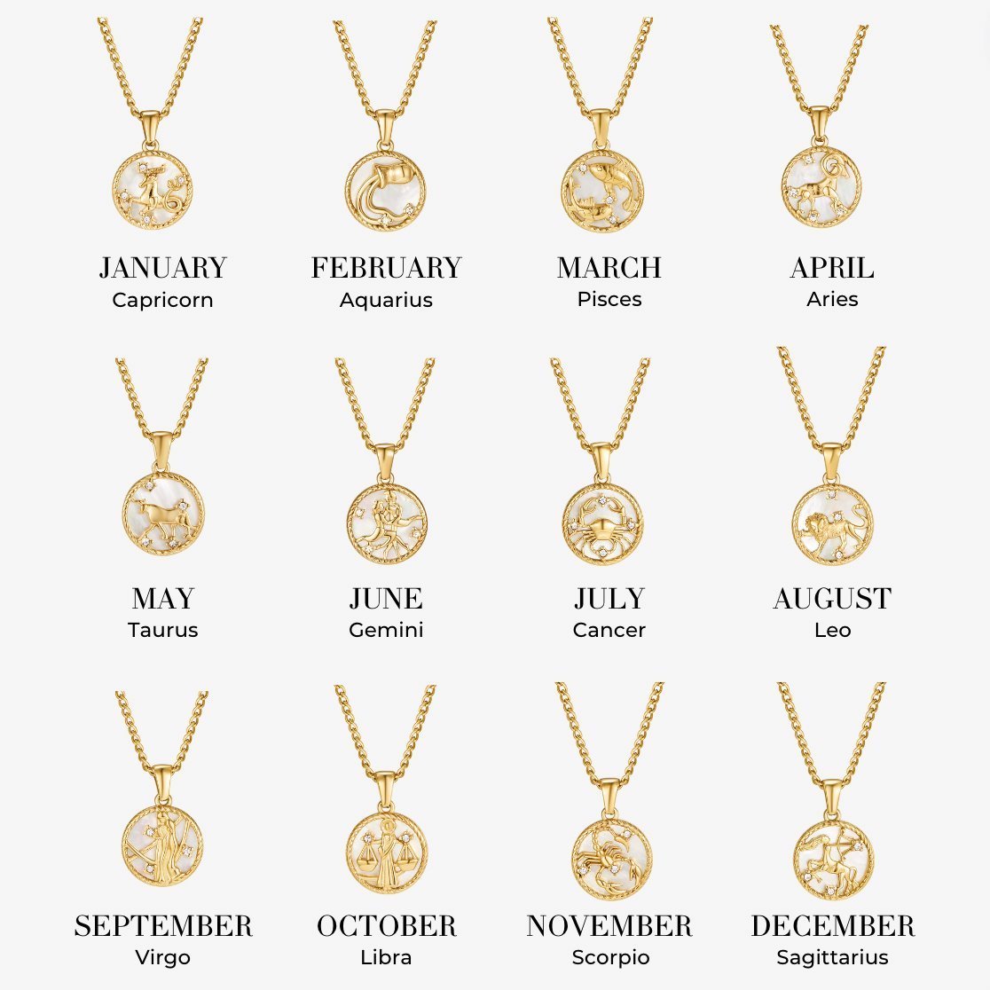 Sabine Zodiac Necklace