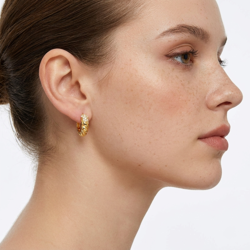Selene Crystal Hoops