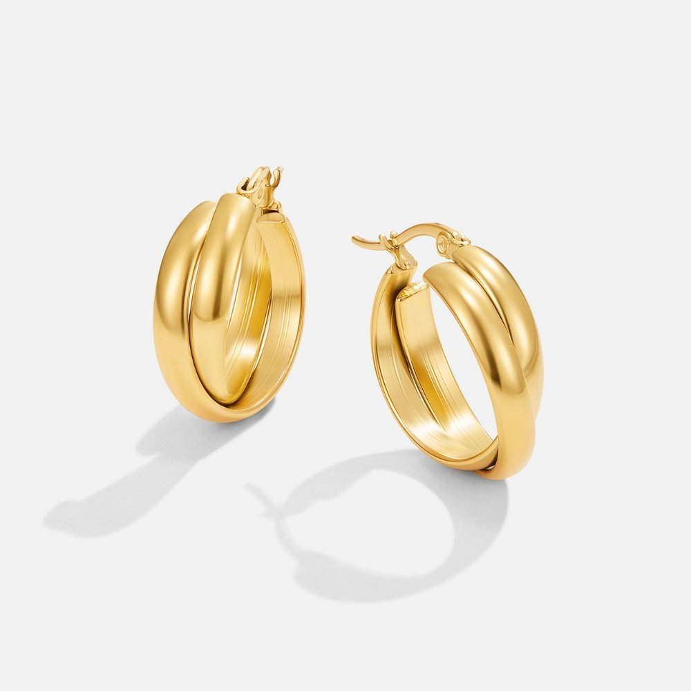 Talia Sleek Gold Hoops
