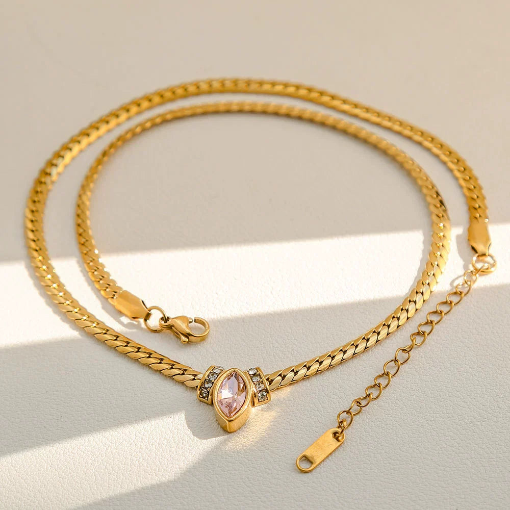 Vintage Blush Herringbone Chain