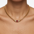 Vintage Red Cabochon Collar