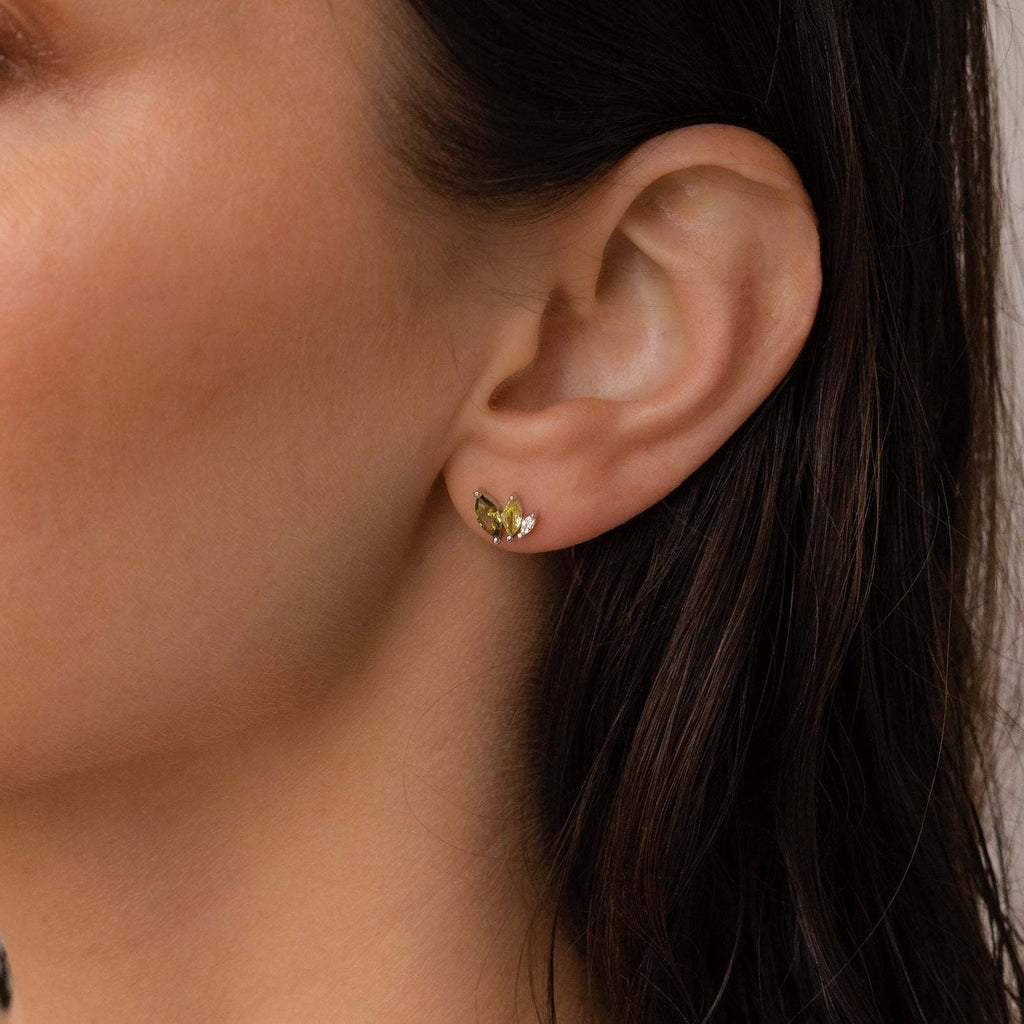 Yara Crystal Leaf Earrings